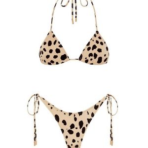 Triangl cheetah print bikini set